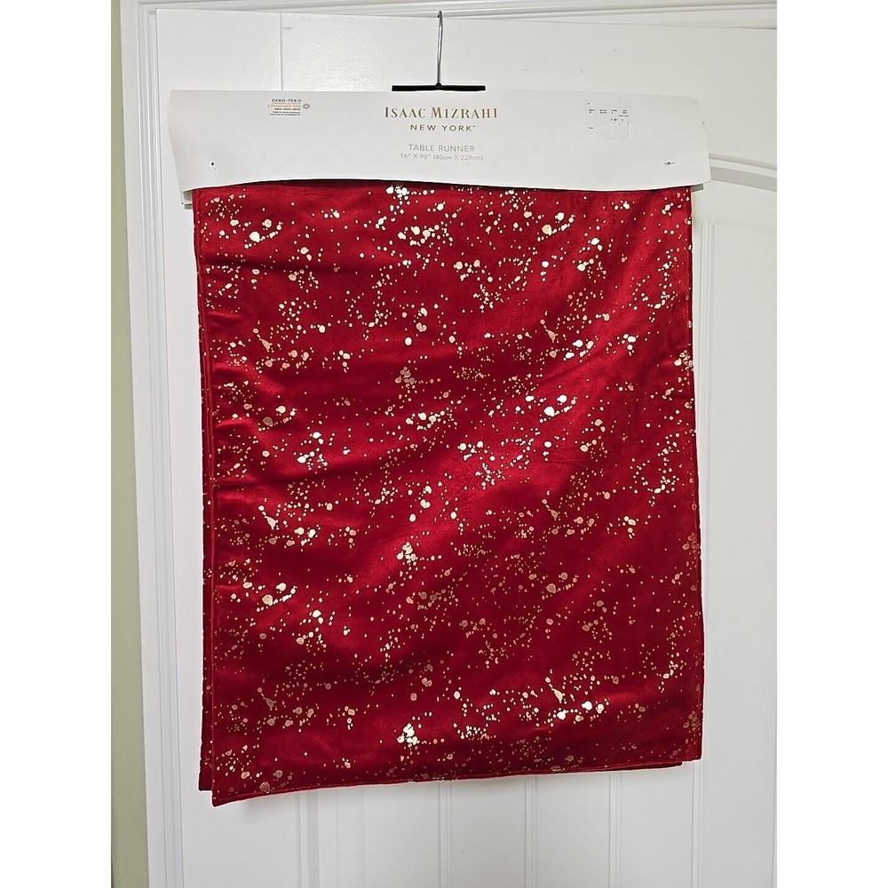 NEW ISAAC MIZRAHI CHRISTMAS TABLE RUNNER 16" x 90"
